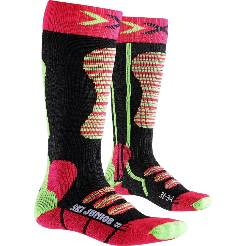 Chaussettes De Ski X-socks Ski Junior Corail Vert 1 Chaussettes De Ski X-socks Ski Junior Corail Vert