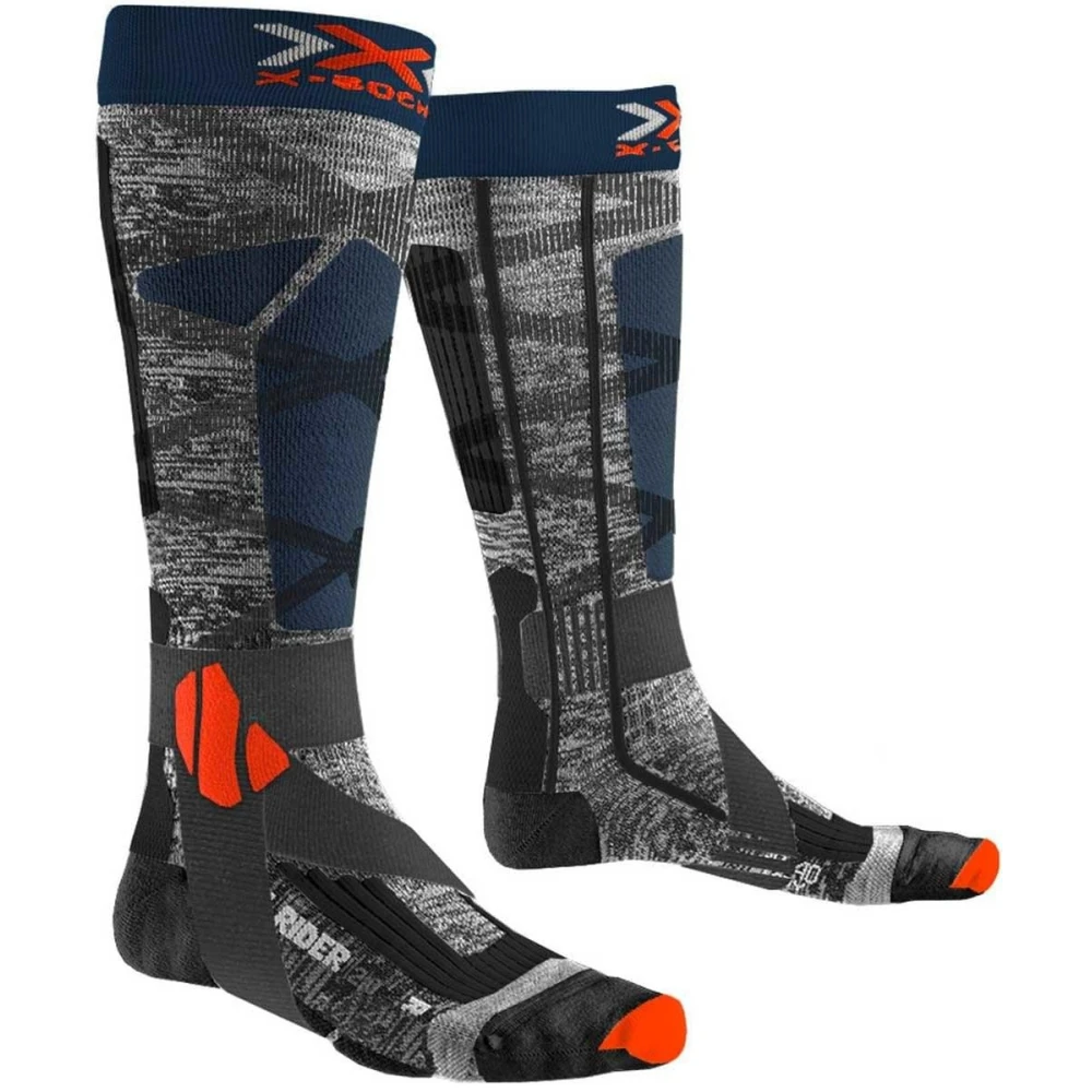 Chaussettes De Ski X Socks Ski Rider 4.0 Gris/Bleu 1 Chaussettes De Ski X Socks Ski Rider 4.0 Gris/Bleu
