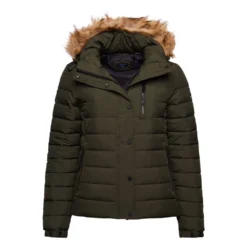Doudoune Superdry Classic Faux Fur Fuji Jacket Forest Green
