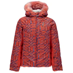 Veste De Ski Junior Spyder Girls' Hottie Faux Fur Coral Geo Print/burst