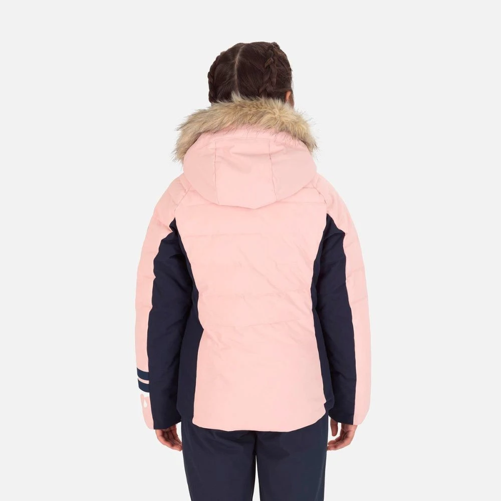Veste De Ski Rossignol Girl Polydown Jacket Pink / Navy 2 Veste De Ski Rossignol Girl Polydown Jacket Pink / Navy – Image 2