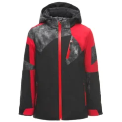 Veste De Ski Spyder Boy's Leader Black Red Cdi