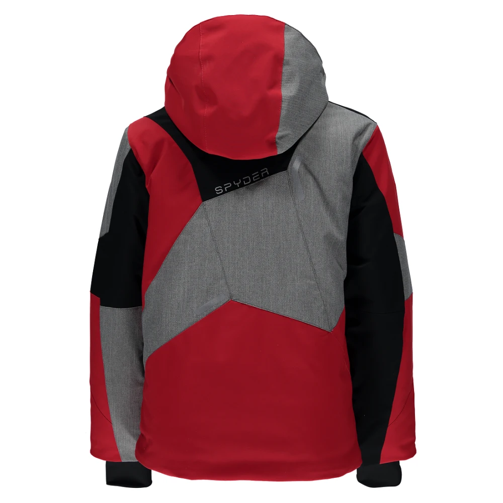Veste De Ski Spyder Boy's Leader Jkt Red/black/polar Herringbone 2 Veste De Ski Spyder Boy's Leader Jkt Red/black/polar Herringbone – Image 2