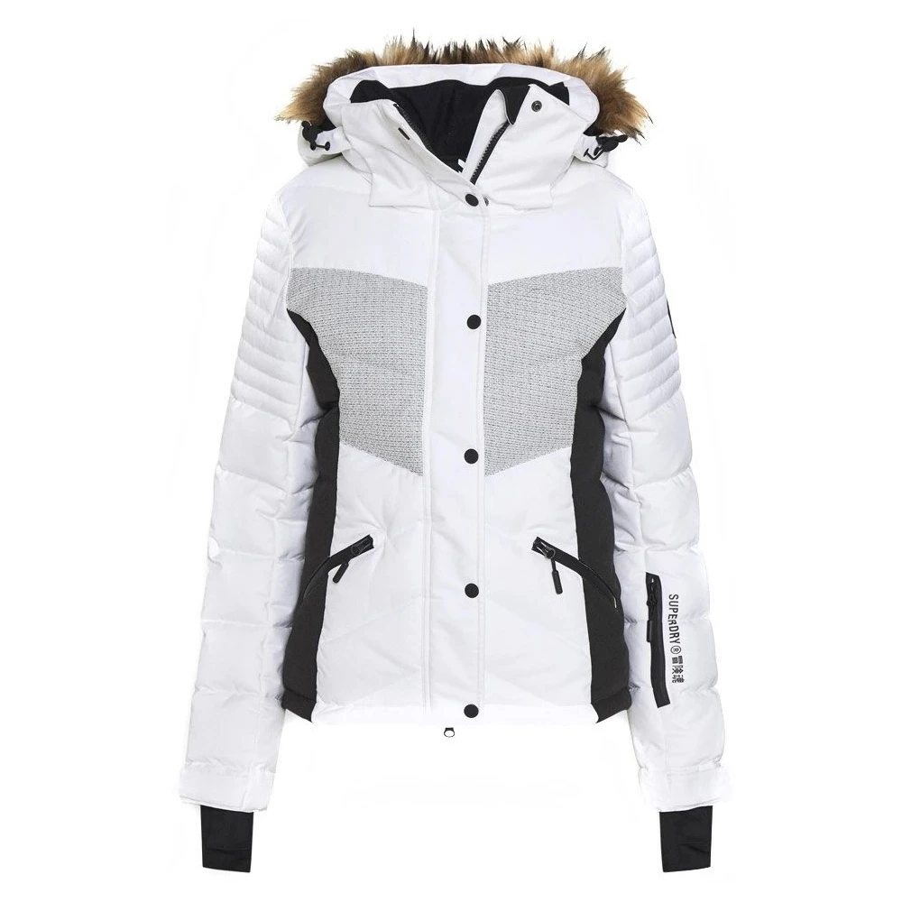 Veste De Ski Superdry Snow Luxe Puffer White 1 Veste De Ski Superdry Snow Luxe Puffer White